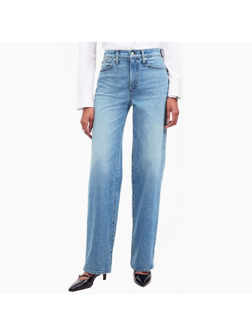 Madewell The Perfect Vintage Wide-Leg Jean Full Length Size 27T X 33 NWT